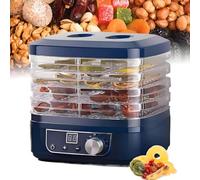 Déshydrateur alimentaire, déshydrateur électrique en acier inoxydable à 5 plateaux avec minuterie, pour cuisine domestique, machine à viande séchée avec fenêtre en verre