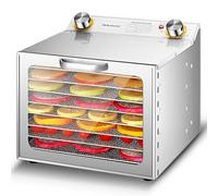 Déshydrateur Alimentaire électrique En Acier Inox,Machine De Séchage De Fruits Et De Viande,Minuterie De 12H Et Contrôle Du Thermostat,Lyophilisateur Commercial Parfait Pour Herbes, Viande,8Layer
