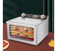 Déshydrateur Alimentaire électrique En Acier Inox,Machine De Séchage De Fruits Et De Viande,Minuterie De 12H Et Contrôle Du Thermostat,Lyophilisateur Commercial Parfait Pour Herbes, Viande,6Layer