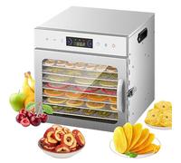 Déshydrateur Alimentaire En Acier Inoxydable, 8 Plateaux, Minuterie 24h, Température Réglable 35-95 °C, Écran LCD, Pour Fruits, Viandes, Légumes (8 Plateaux)