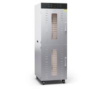 Klarstein Déshydrateur Alimentaire - 3000W, 32 Plateaux Inox, 30-90°C, Minuterie 24h, 4 Ventilateurs, 2 Chambres Séparées, Déshydrateur Fruits & Légumes,50-55 dB, Argent, Grande capacité, sain