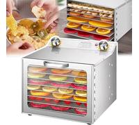 Déshydrateur Alimentaire pour Fruits Viande Légumes, 400W 35-90°C Température Réglable et Minuteur 12H, Séchoir Électrique avec Ventilateur 360° pour Snacks Animaux(8layers)