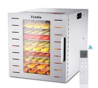 Déshydrateur alimentaire pour Jerky, 9 grands plateaux en acier inoxydable, déshydrateur de fruits 800 W avec télécommande, minuterie 24 heures et contrôle de température à 200 °F, séchoir