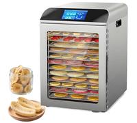 DéShydrateur Alimentaire Pour Viande SéChéE, Avec éCran Tactile Led NuméRique, 12 Plateaux En Acier Inoxydable, Grande Capacité, Pour Fruits, LéGumes, Viande, Friandises Pour Animaux, Silencieux