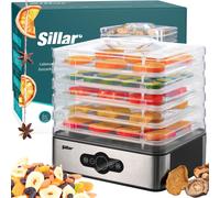Sillar Déshydrateur Alimentaire，Déshydrateur Bellelife avec Régulateur de Température, Déshydrateur avec 5 Étagères, 240W, 35-70 °C, Minuterie, Déshydrateur, Nourriture, Viande, Légumes
