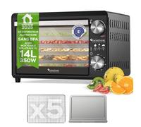 Déshydrateur Alimentaire TURBOTRONIC FD14 - 14 L - 5 Plateaux - Température Réglable 30-80 °C - Minuterie - Sans BPA - Noir