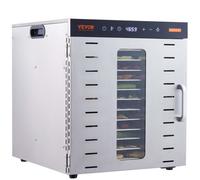 VEVOR Déshydrateur alimentaire 10 plateaux inox 1 kW Temp réglable 30–90°C Minuterie 48 h