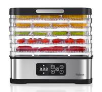 Déshydrateur alimentaire Yabano 5 plateaux, 250W, écran LED, température réglable 35-75°C, minuterie 1-72H, compact, sans BPA, facile à nettoyer pour fruits, légumes, viandes et en-cas sains