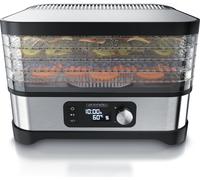 Déshydrateur Arendo à 5 étages, déshydrateur électrique 400 W pour fruits, légumes, viande, déshydrateur en acier inoxydable avec affichage du temps, minuterie et réglage de la température (35-70°), s