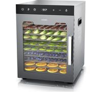 Déshydrateur Arendo en acier inoxydable, réglage de la température de 30° à 90°C, déshydrateur, déshydratant, 800 W, 10 étages, fruits, poisson, viande, minuterie 0,5-24 heures