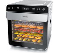 Déshydrateur Arendo en acier inoxydable, régulateur de température 35° à 85°C, déshydrateur, déshydratant, 700 W, 8 étages, fruits, poisson, viande Déshydrateur, minuterie 0,5-24 heures