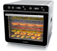 Déshydrateur Arendo en acier inoxydable, régulateur de température 35° à 85°C, déshydrateur, déshydratant, 700 W, 8 étages, fruits, poisson, viande Déshydrateur, minuterie 0,5-24 heures