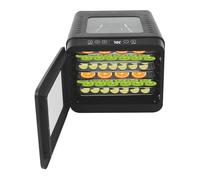 Déshydrateur automatique 400 W avec 6 bols en acier inoxydable, temps réglable de 0 à 72 H, température réglable de 35 à 70 °C, noir