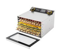 Déshydrateur automatique avec 6 grilles de déshydratation en acier inoxydable, 400 W, pour un usage domestique, plage de température 30-90 ℃/86-194℉ pour fruits, légumes, herbes, viande, épices