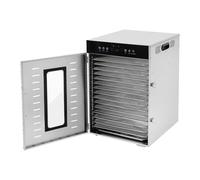 Déshydrateur automatique en acier inoxydable 1350 W avec 16 grilles de séchage, séchage à 360 °, déshydrateur avec régulateur de température (30-90 °C), déshydrateur alimentaire pour fruits, viande