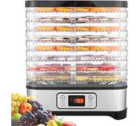 Déshydrateur avec régulateur de température et minuterie, déshydrateur de nourriture, de fruit, de viande Sans BPA 5 niveaux 8 Etagen