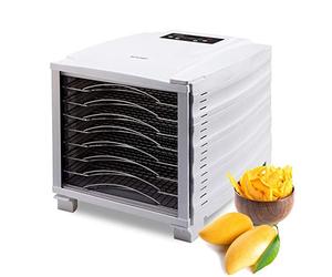 Déshydrateur d'Aliments BioChef Arizona 8 Plateaux en acier inoxydable - Minuterie, Porte Transparente, Plateaux amovibles, en Tritan sans BPA (Blanc)