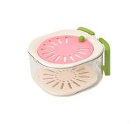 Déshydrateur de légumes et de fruits avec poignée et couvercle rotatif pour un drainage efficace de l'eau et une préparation des aliments dans la cuisine (rose)