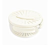 Déshydrateur de légumes pratique avec couvercle rotatif et poignée pour laver et égoutter rapidement les aliments (blanc)