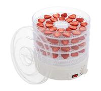 Déshydrateur électrique 350 W 35-70 °C, déshydrateur électrique pour fruits, viande et herbes avec 5 plateaux amovibles à 360° - Déshydrateur automatique efficace à 360° - En ABS - Pour légumes
