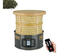 Déshydrateur électrique thé, 400 W, en acier inoxydable, avec cage en bambou, température réglable de 30 à 150 °C, thés parfumés, couleur or.