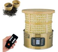 Déshydrateur électrique thé, 400 W, en acier inoxydable, avec cage en bambou, température réglable de 30 à 150 °C, thés parfumés, couleur or.