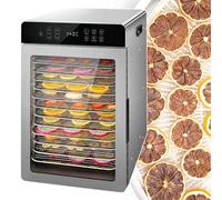Déshydrateur en Acier Inoxydable 800 W avec 12 Plateaux réglables, séchage Rapide pour la Viande séchée, Les Fruits, Les légumes et Les Herbes - Conservateur d'aliments 110 V avec contrôle de la