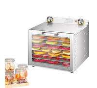 Déshydrateur/lyophilisateur alimentaire professionnel, déshydrateur électrique for viande déshydratée avec minuterie de 12 heures, plateaux en acier inoxydable, contrôle de température de 30 à 90 °C,
