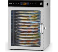 Déshydrateur VEVOR, 12 plateaux en acier inoxydable, 800 W, déshydrateur électrique à température réglable pour sécher la viande, les fruits, les légumes, les herbes, la nourriture pour chiens