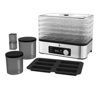 WMF KITCHENminis Déshydrateur, 400 W, Inox, 5 Plateaux sans BPA, Programmable Fruits séchés légumes champignons déshydratés barres de céréales, Cromargan 0415250011