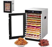 Déshydrateurs Alimentaires À 12 Niveaux, Déshydrateur Électrique en Acier Inoxydable, Réglable de 35 À 80 ℃, Minuterie de 12 Heures, Facile À Nettoyer, Déshydrateur Alimentaire pour Fruits, Viandes