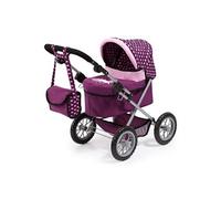 Design 13037AA - Poussette Landau Pour Poupée - Réglable - Trendy Rose/Prune - 68 Cm
