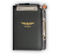 DESIGN 4 PILOTS - Organisateur de cartes de pilote professionnel A5 Noir