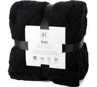 Design 91 Couvre-lit 170x210 Caro microfibre noire D91