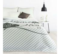 Design 91 Couvre-lit décoratif 170x210 Alva home's heart white silver steel stripes