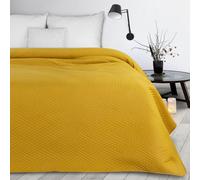 Design 91 Couvre-lit décoratif 170x210 Boni 4 moutarde géométrique D91 1