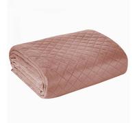 Design 91 Couvre-lit décoratif 170x210 Luiz 3 velours rose poudré géométrique