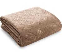 Design 91 Couvre-lit décoratif 200x220 Luiz 6 velours beige or foncé géométrique