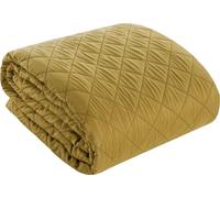 Design 91 Couvre-lit décoratif 220x240 Alara 3 moutarde motif géométrique en losanges
