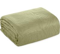 Design 91 Couvre-lit décoratif 220x240 Luiz 4 feuilles de velours vert clair