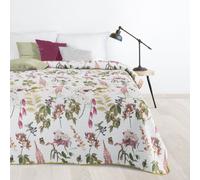 Design 91 Couvre-lit décoratif 220x240 Rosa roses velours blanc D91