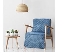 Design 91 Couvre-lit décoratif 70x160 Luiz 5 velours bleu géométrique