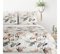 Design 91 Literie en microfibre 140x200 Ariana blanc beige gris draps avec une taie d'oreiller D91 A
