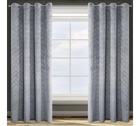 Design 91 Rideau 140x250 Ellen velours acier prêt à poser motifs géométriques