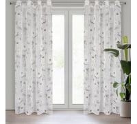 Design 91, Rideau décoratif avec anneaux - fleurs de Bessy, 140 x 250 cm