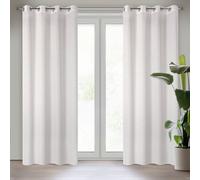 Design 91, Rideau fini avec anneaux - Rivia blanc 140 x 250 cm