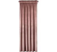 Design91 Eurofirany Rosa Rideau en Velours Doux Uni Opaque avec Galon Fronceur - 1 Unité, Moelleux, Panneau Drapé, Classique, Élégant, Salon, Chambre, 200 g/m², 140x270 cm, Rose Foncé