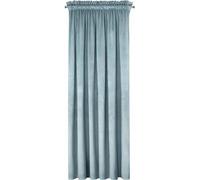 Design91 Eurofirany Rosa Rideau en Velours Doux Uni Opaque avec Galon Fronceur - 1 Unité, Moelleux, Panneau Drapé, Classique, Élégant, Salon, Chambre, 200 g/m², 140x270 cm, Vert Océan