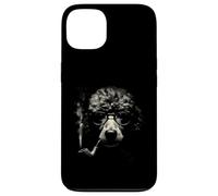 Design Abstrait de Thinker Pipe Smoker Stipple Art Coque pour iPhone 13