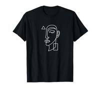 Design Abstrait One Line Visage géométrique T-Shirt